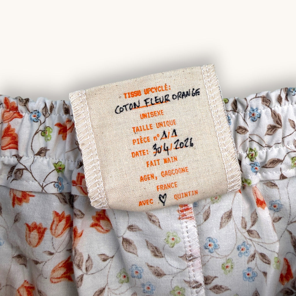 Mini-short Liberty Fleurs Orange – Collection Fleurs – Quintín