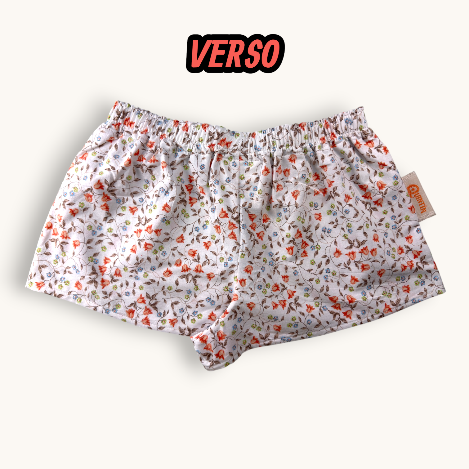 Mini-short Liberty Fleurs Orange – Collection Fleurs – Quintín