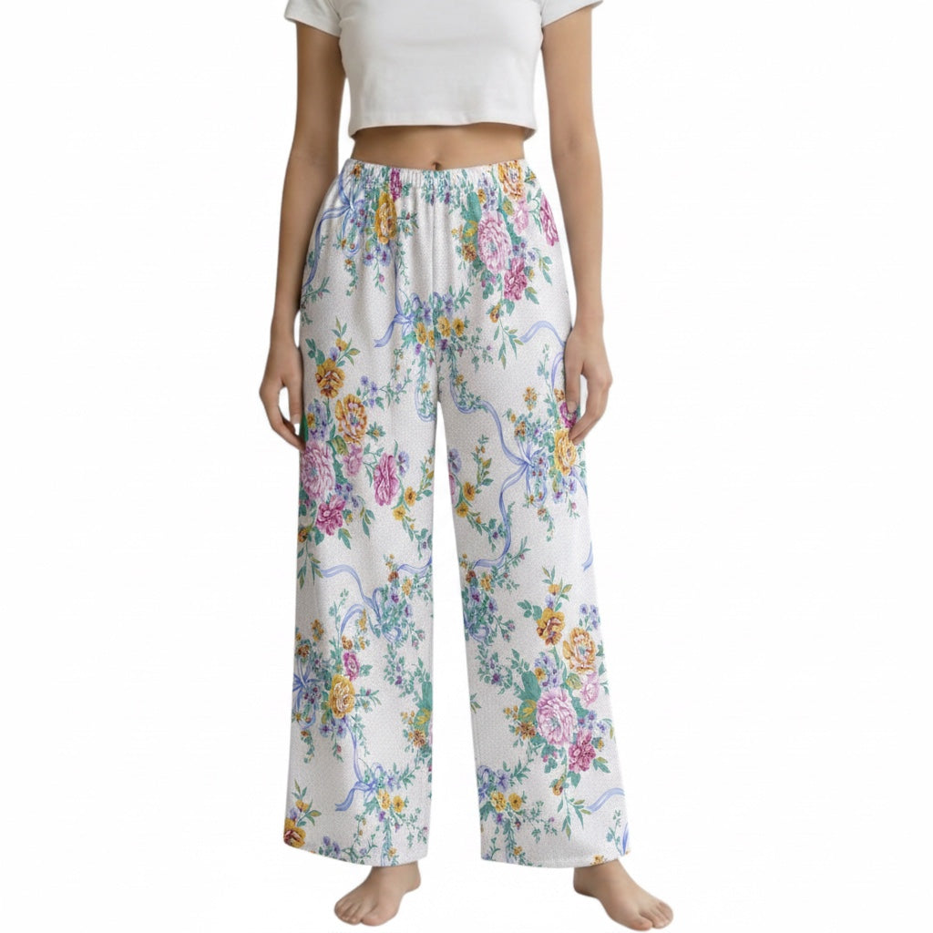 Pantalon Évasé Pivoines n°2 – Collection Fleurs – Quintín