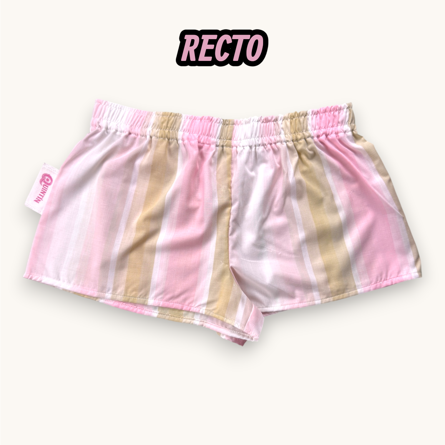 Mini-short Rose Rayé Pastel – Collection Rayé & Rose Bonbon – Quintín