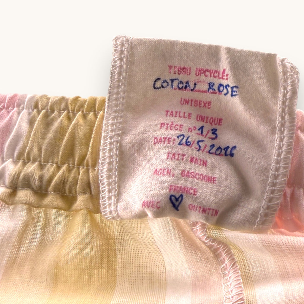 Mini-short Rose Rayé Pastel – Collection Rayé & Rose Bonbon – Quintín