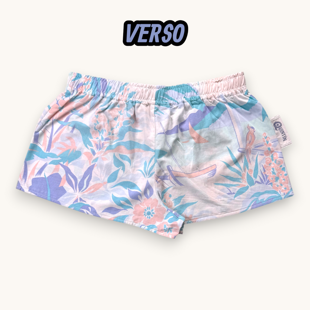 Mini-short Tropical Pastel – Plage du Brésil – Collection Paysage – Quintín