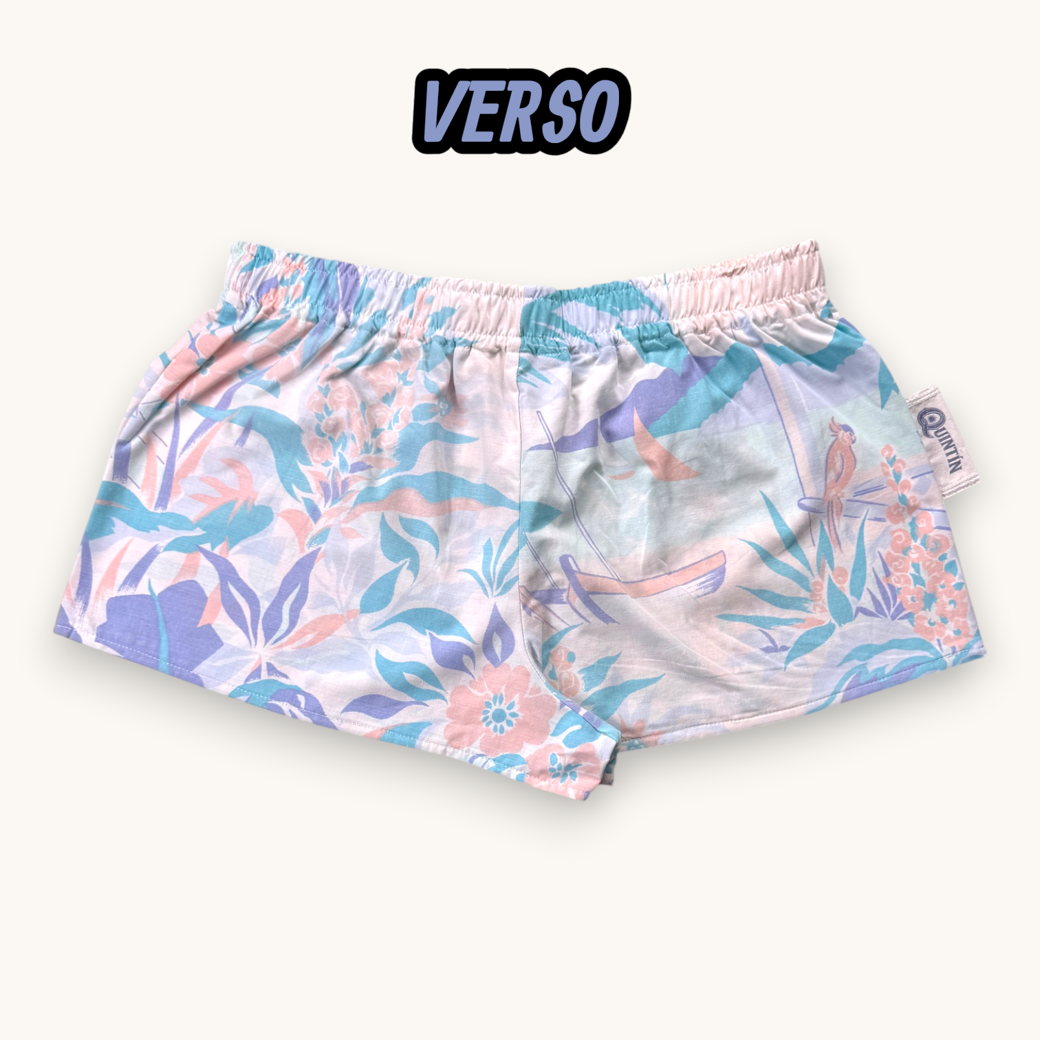 Mini-short Tropical Pastel – Plage du Brésil – Collection Paysage – Quintín