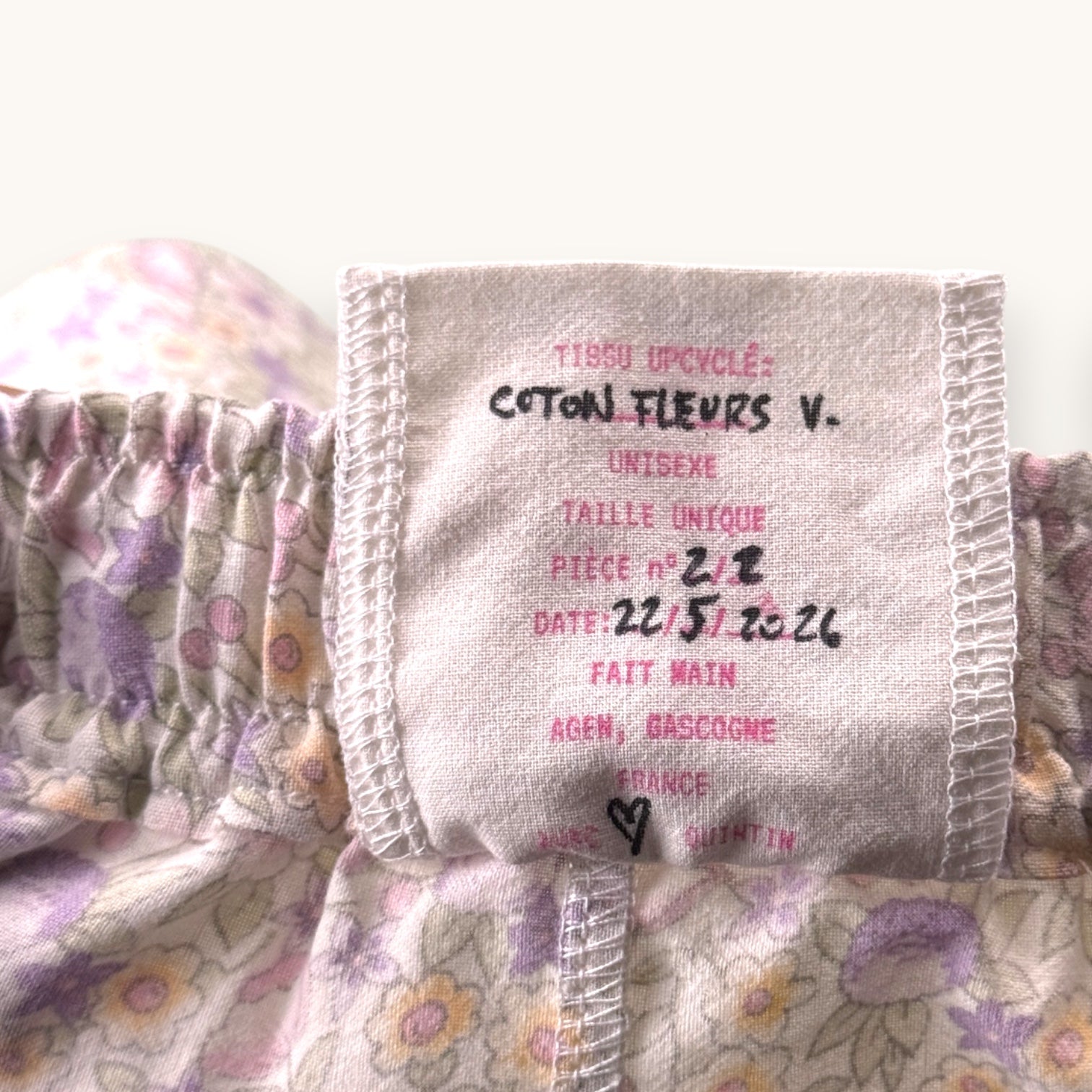 Mini-short Liberty Lilas – Collection Fleurs & Rose Bonbon – Quintín