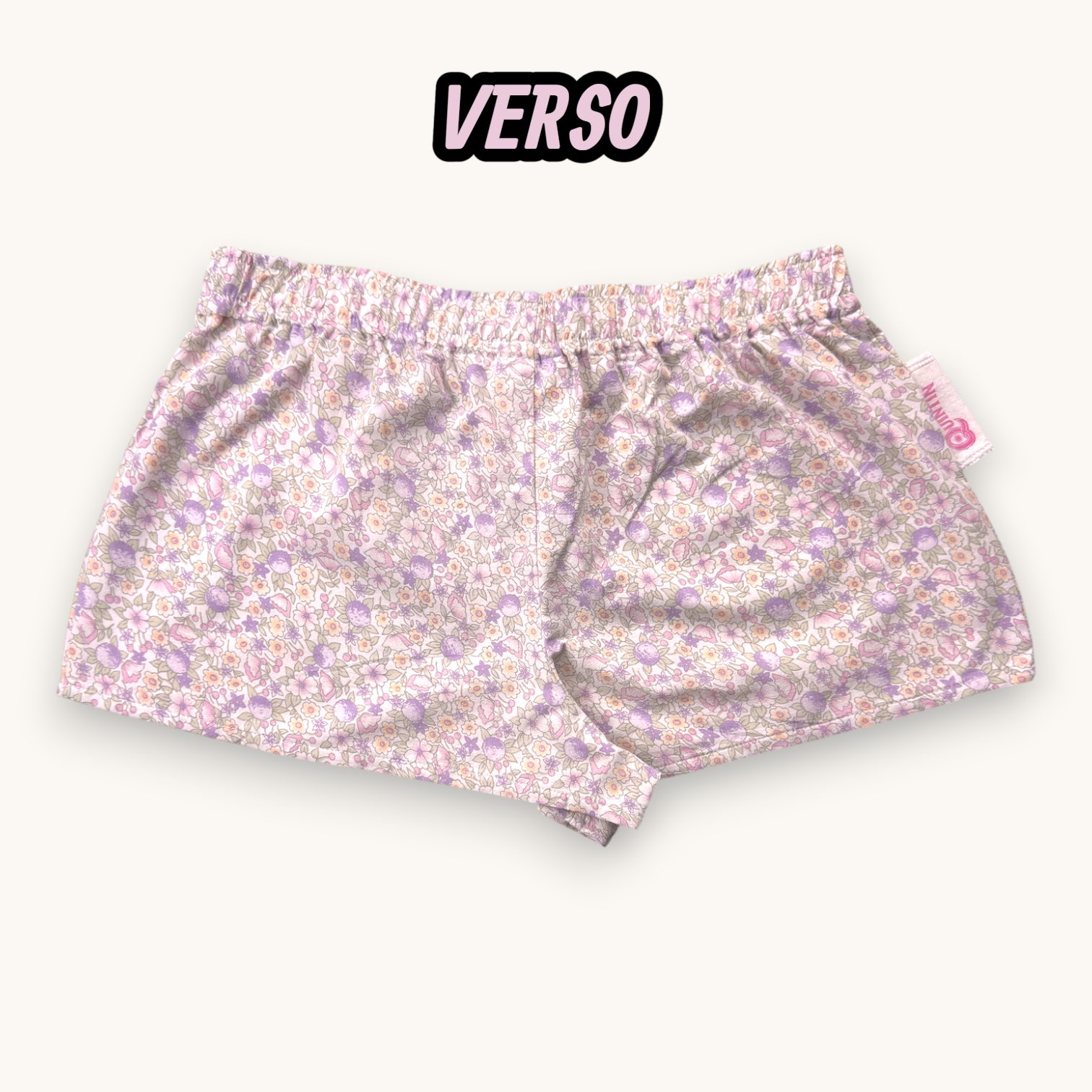 Mini-short Liberty Lilas – Collection Fleurs & Rose Bonbon – Quintín