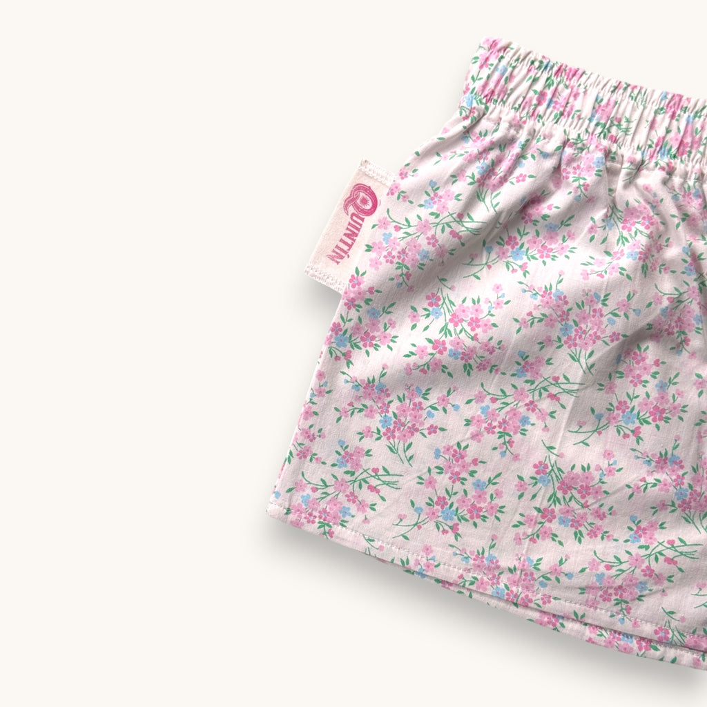 Mini-short Liberty Fleurs Roses – Collection Fleurs & Rose Bonbon – Quintín