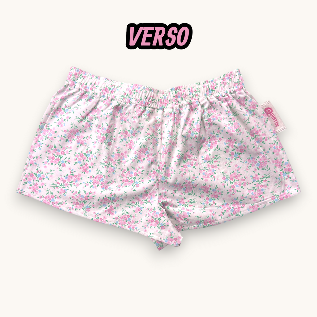 Mini-short Liberty Fleurs Roses – Collection Fleurs & Rose Bonbon – Quintín