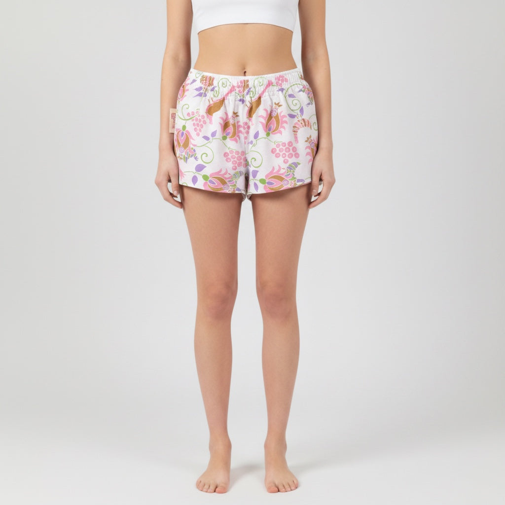 Mini-short Héritage Viviane – Collection Fleurs & Rose Bonbon – Quintín