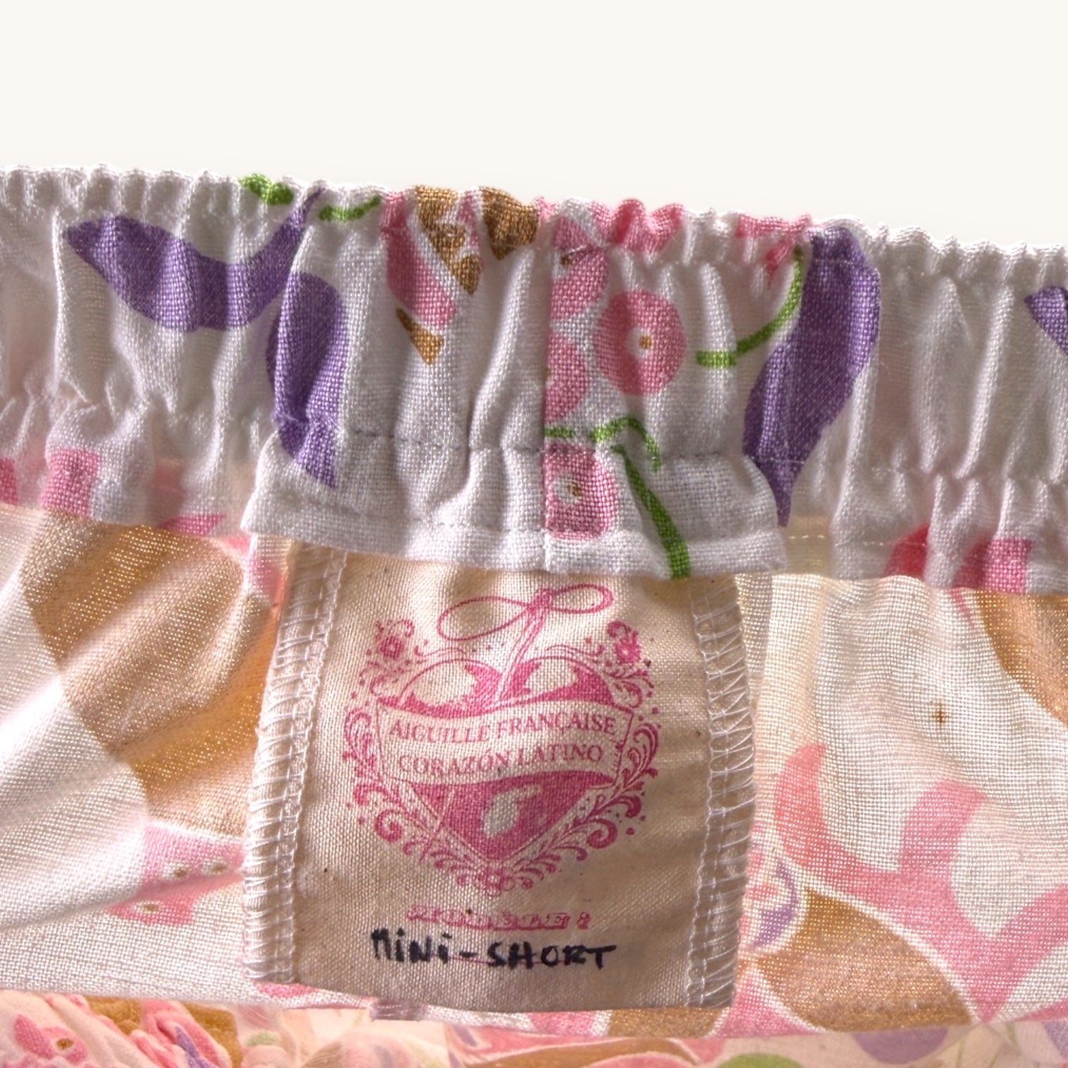 Mini-short Héritage Viviane – Collection Fleurs & Rose Bonbon – Quintín