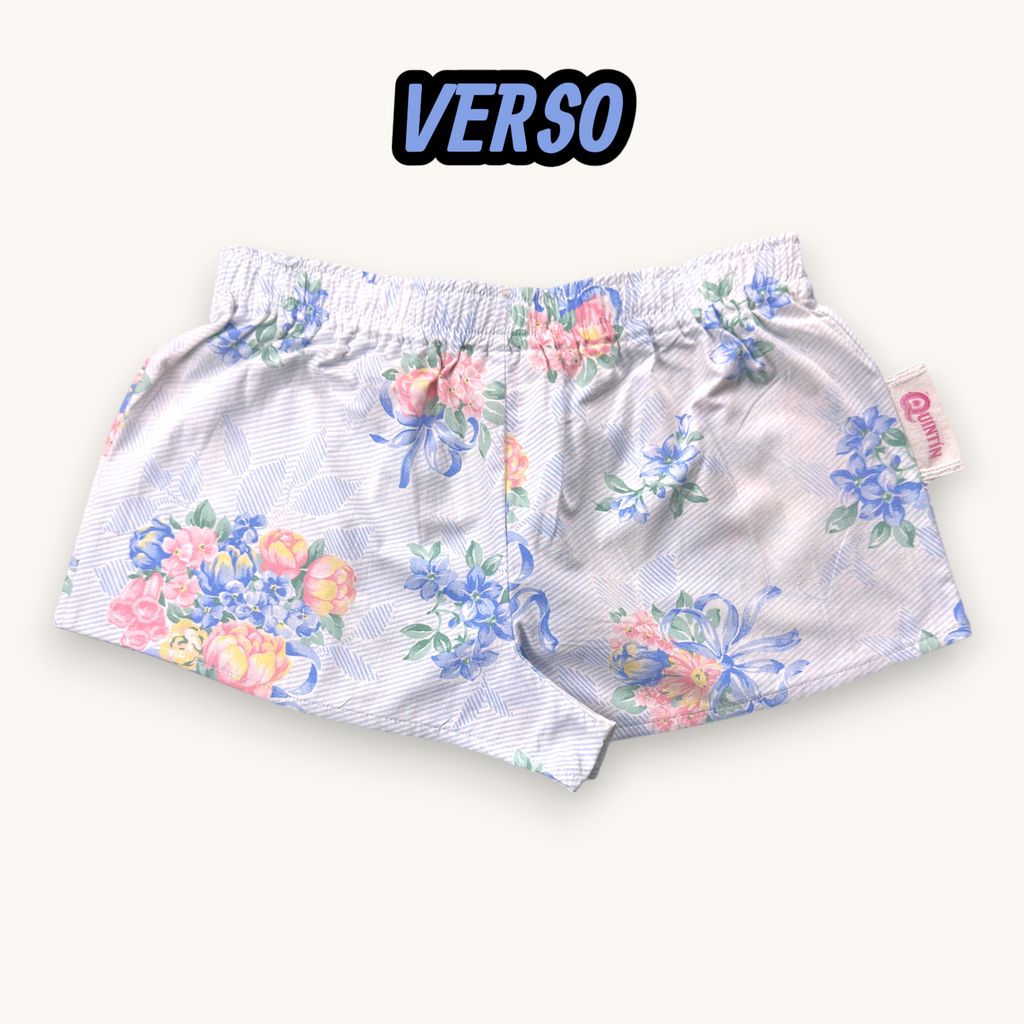 Mini-short Fleurs Pastel Bleues & Roses – Collection Fleurs – Quintín