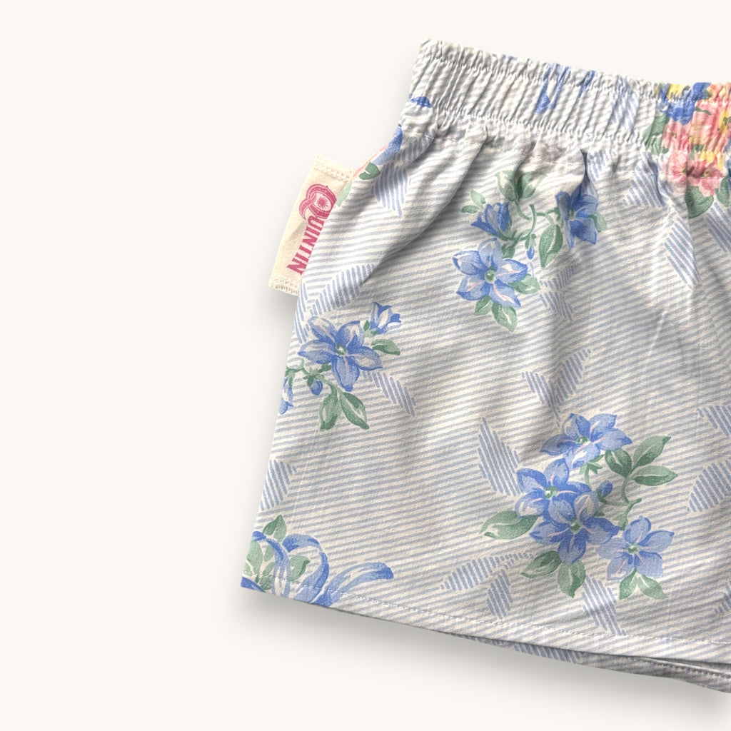 Mini-short Fleurs Pastel Bleues & Roses n°2 – Collection Fleurs – Quintín