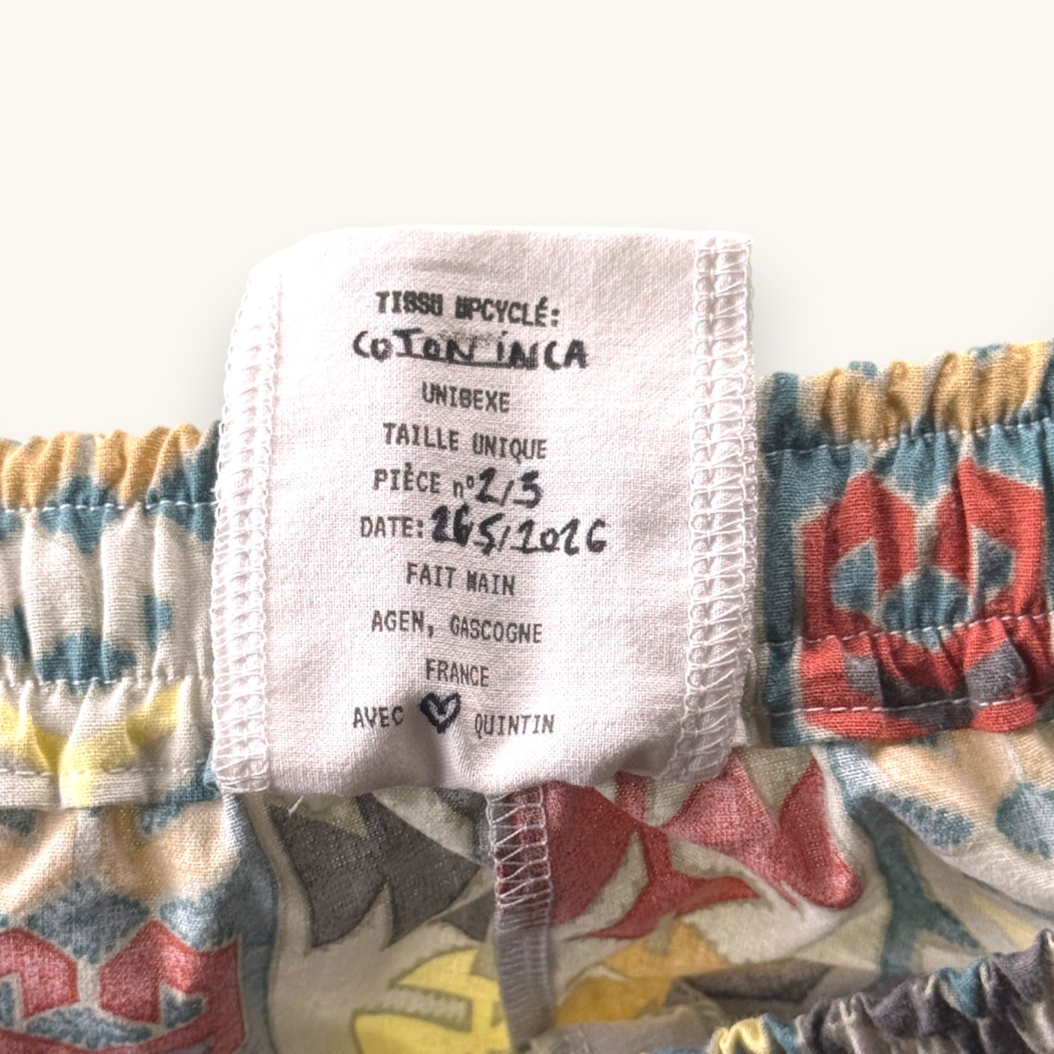 Mini-short Inca Vertical – Collection Géométrique – Quintín