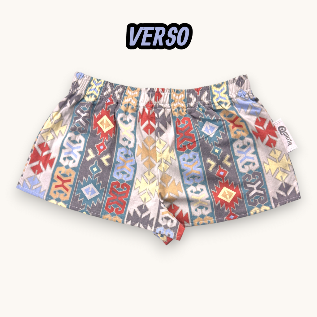 Mini-short Inca Vertical – Collection Géométrique – Quintín