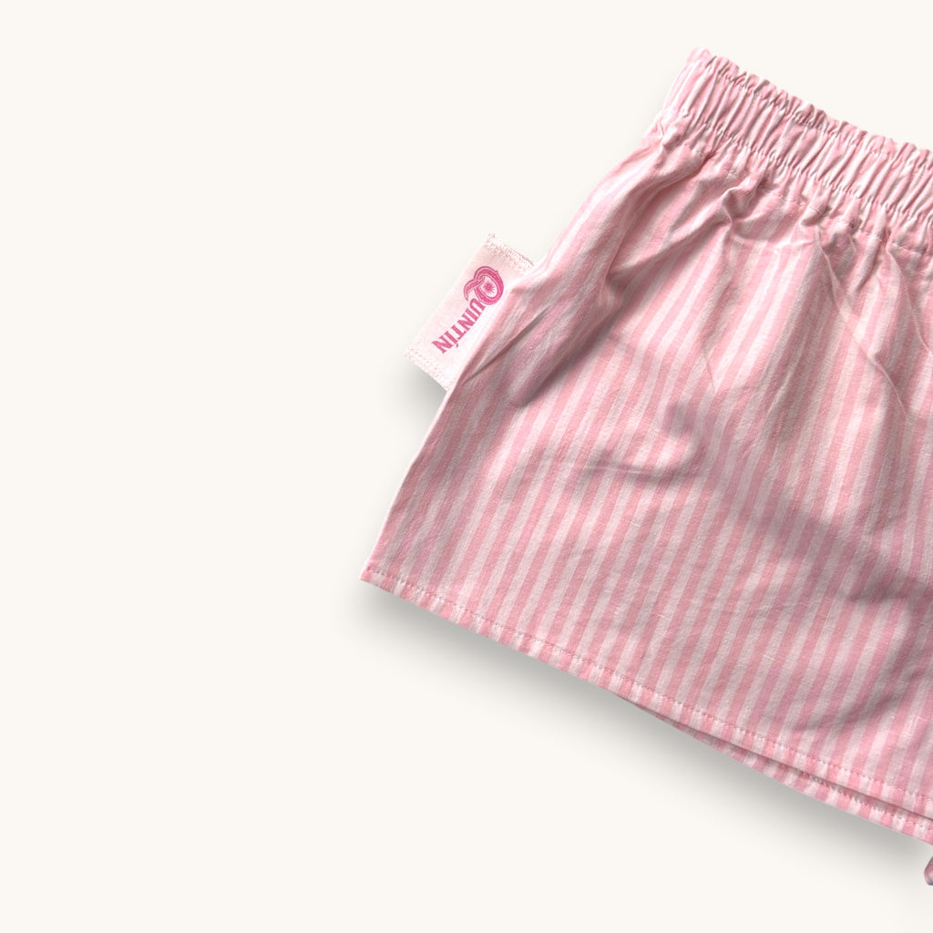 Mini-short Rayé Rose Vertical  – Collection Rayé & Rose Bonbon – Quintín