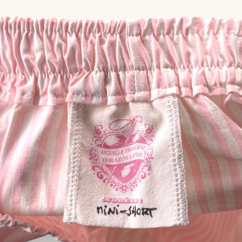 Mini-short Rayé Rose Vertical  – Collection Rayé & Rose Bonbon – Quintín