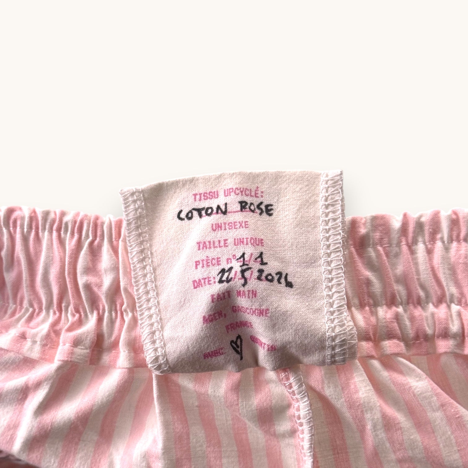 Mini-short Rayé Rose Vertical  – Collection Rayé & Rose Bonbon – Quintín