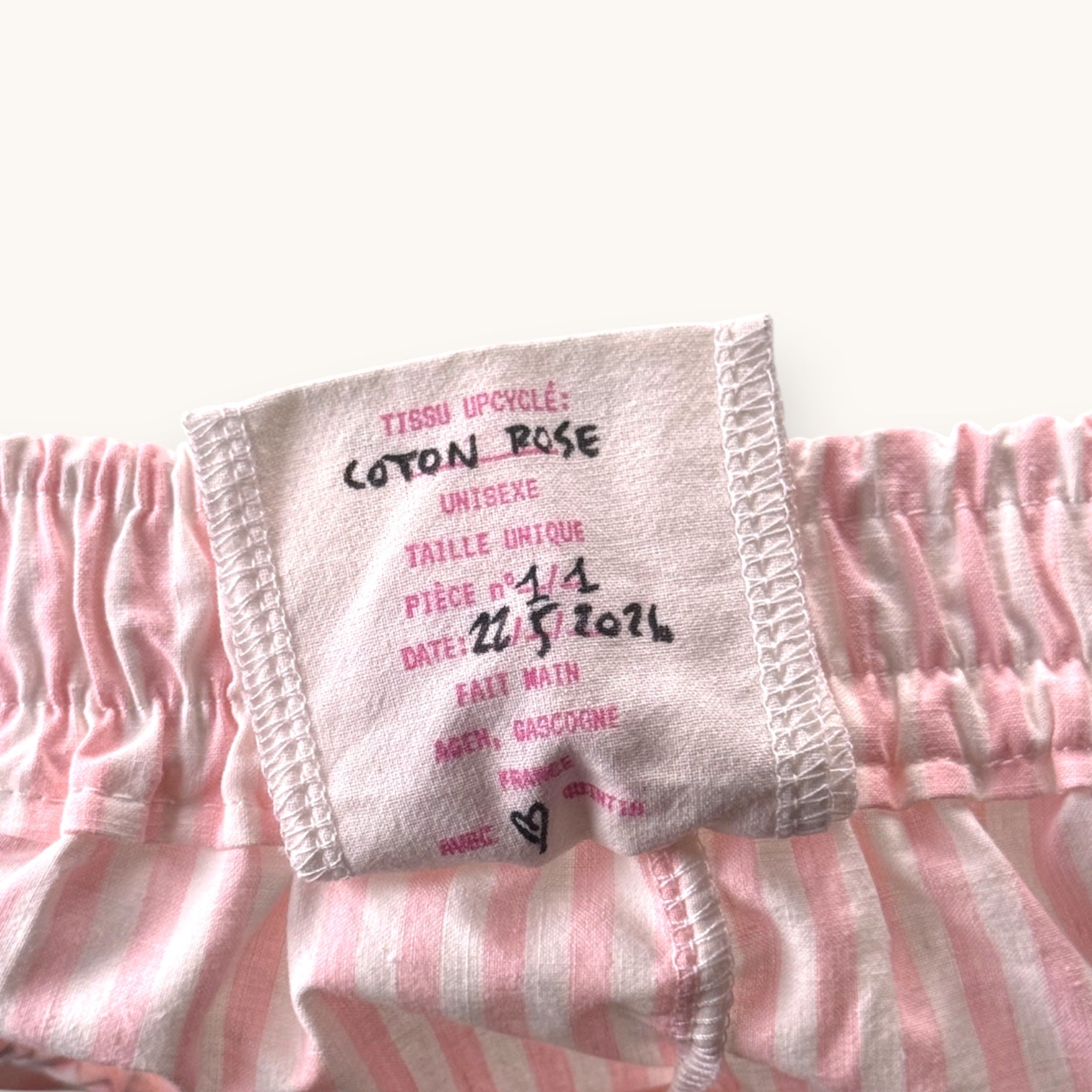 Mini-short Rayé Rose Vertical  – Collection Rayé & Rose Bonbon – Quintín
