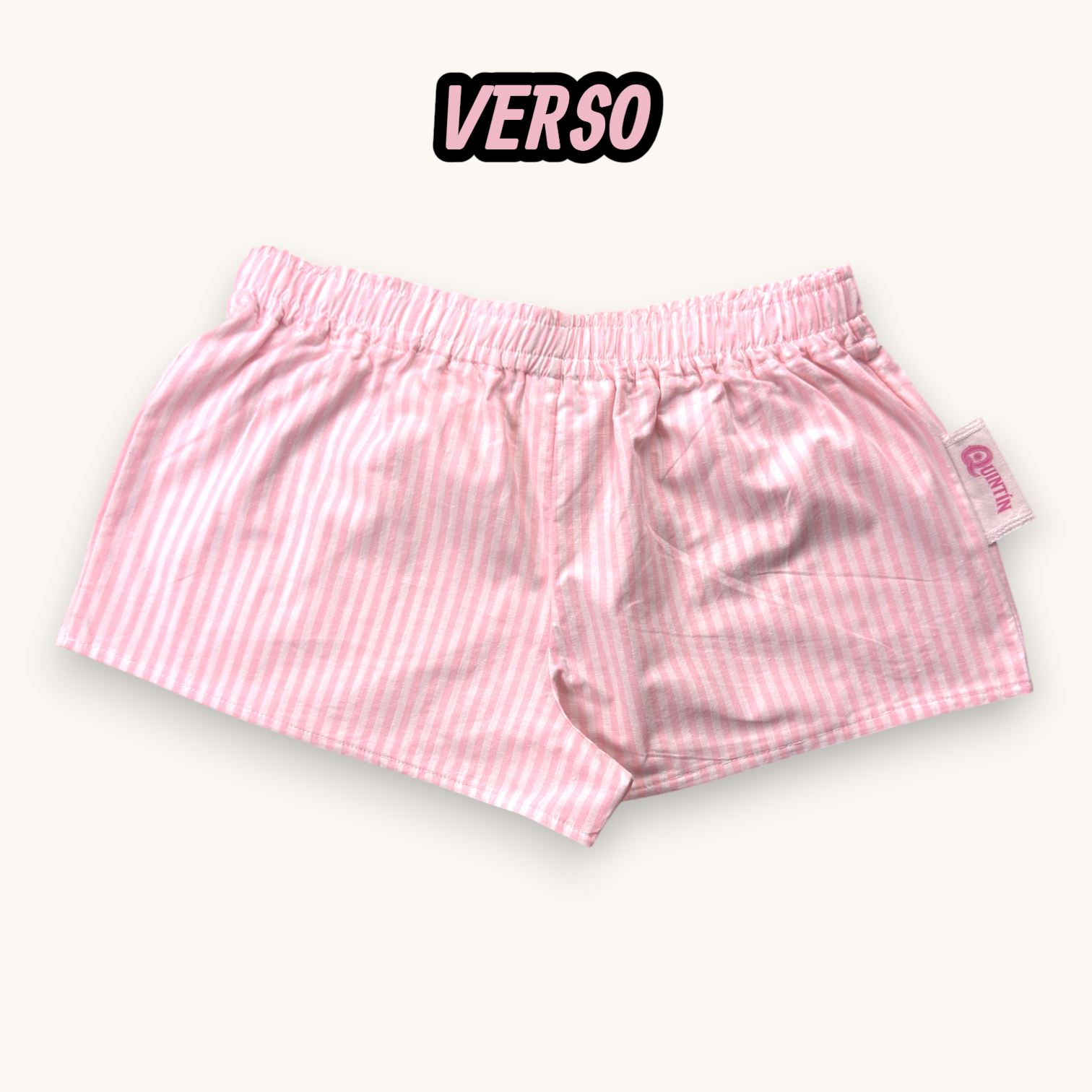 Mini-short Rayé Rose Vertical  – Collection Rayé & Rose Bonbon – Quintín