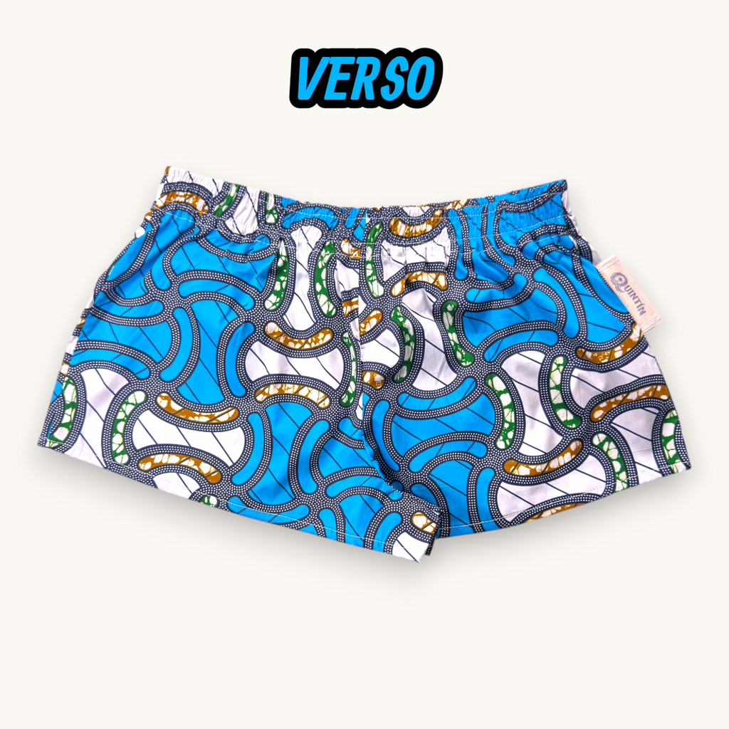 Mini-short Wax Bénin – Collection Géométrique – Quintín
