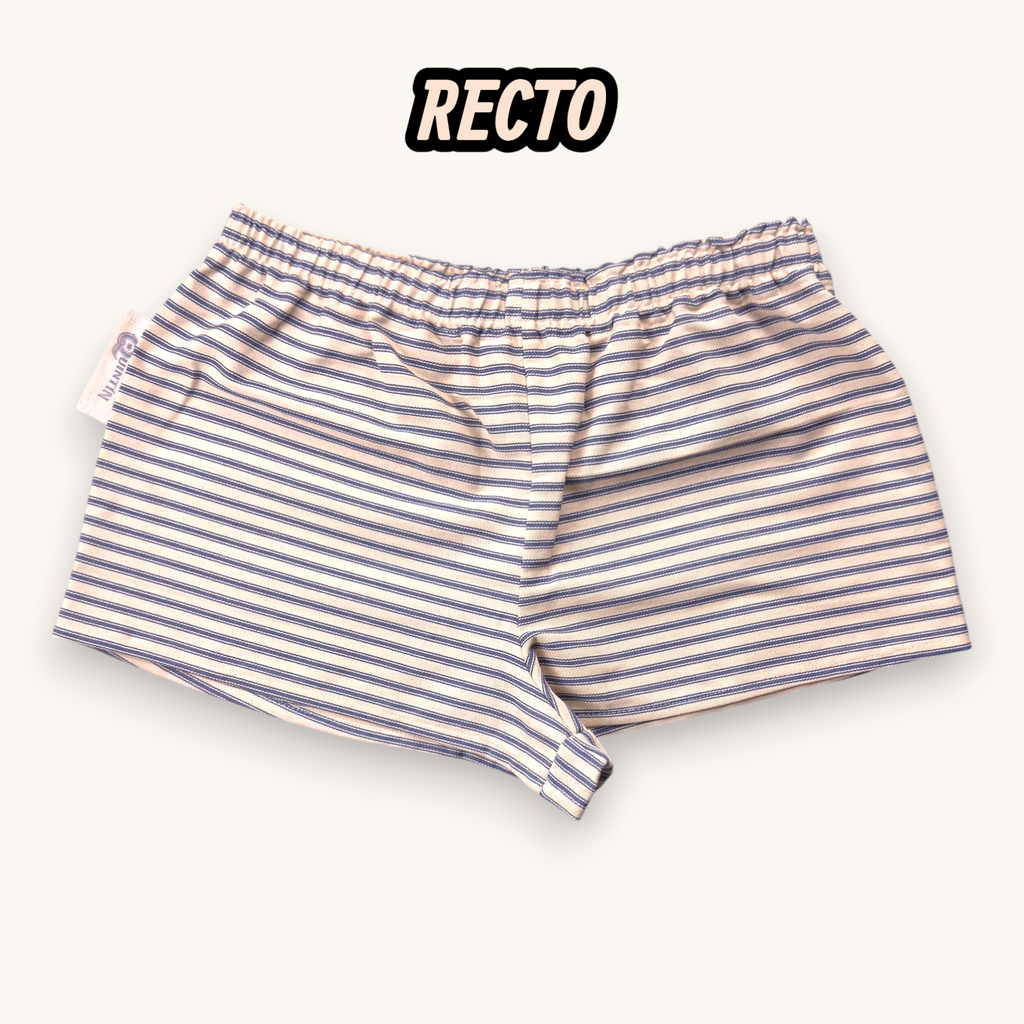 Mini-short Rayé Horizontal – Toile Basque Made in France – Collection Rayé – Quintín