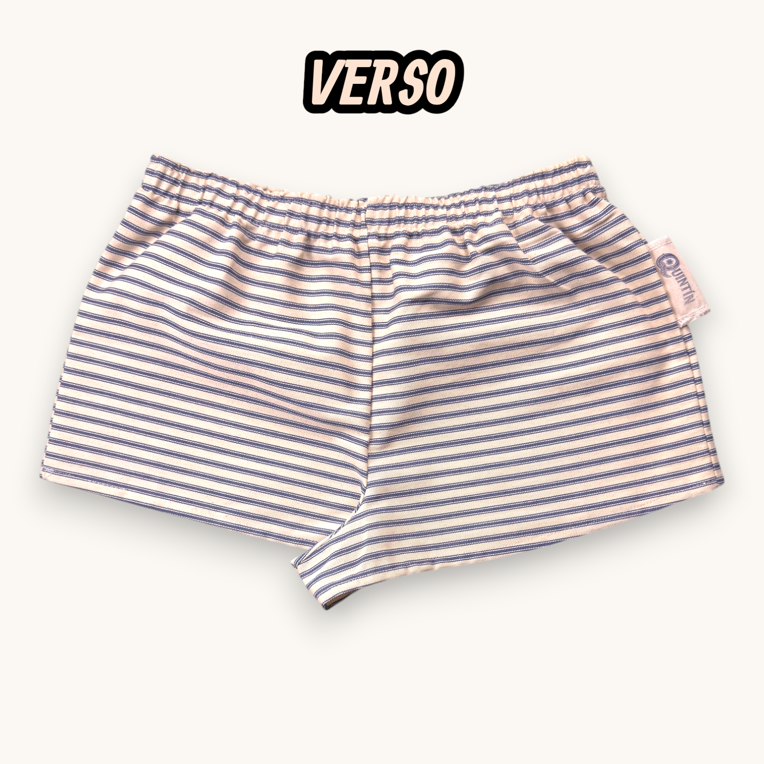 Mini-short Rayé Horizontal – Toile Basque Made in France – Collection Rayé – Quintín