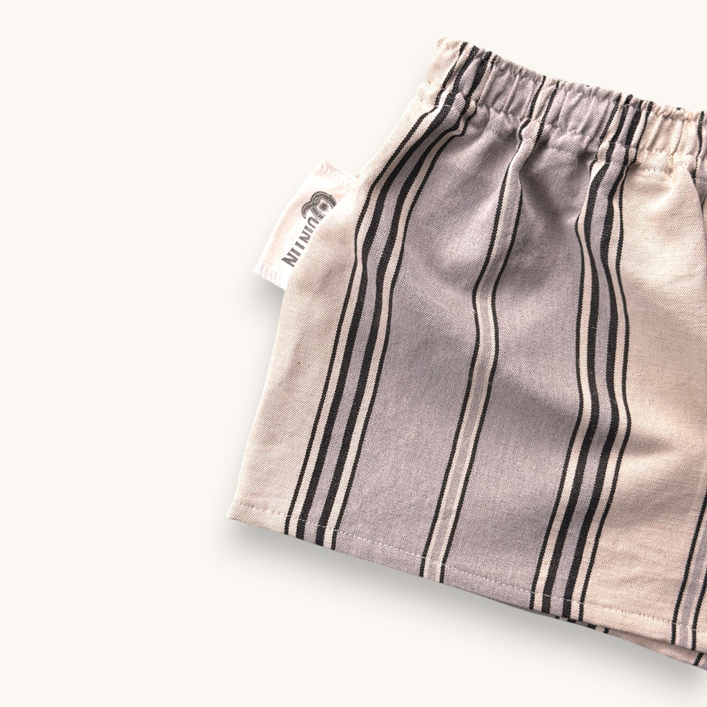 Mini-short Rayé Vertical – Toile Basque Made in France – Collection Rayé – Quintín
