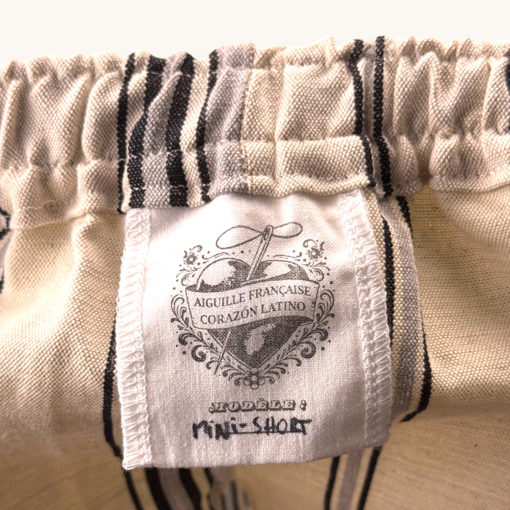 Mini-short Rayé Vertical – Toile Basque Made in France – Collection Rayé – Quintín