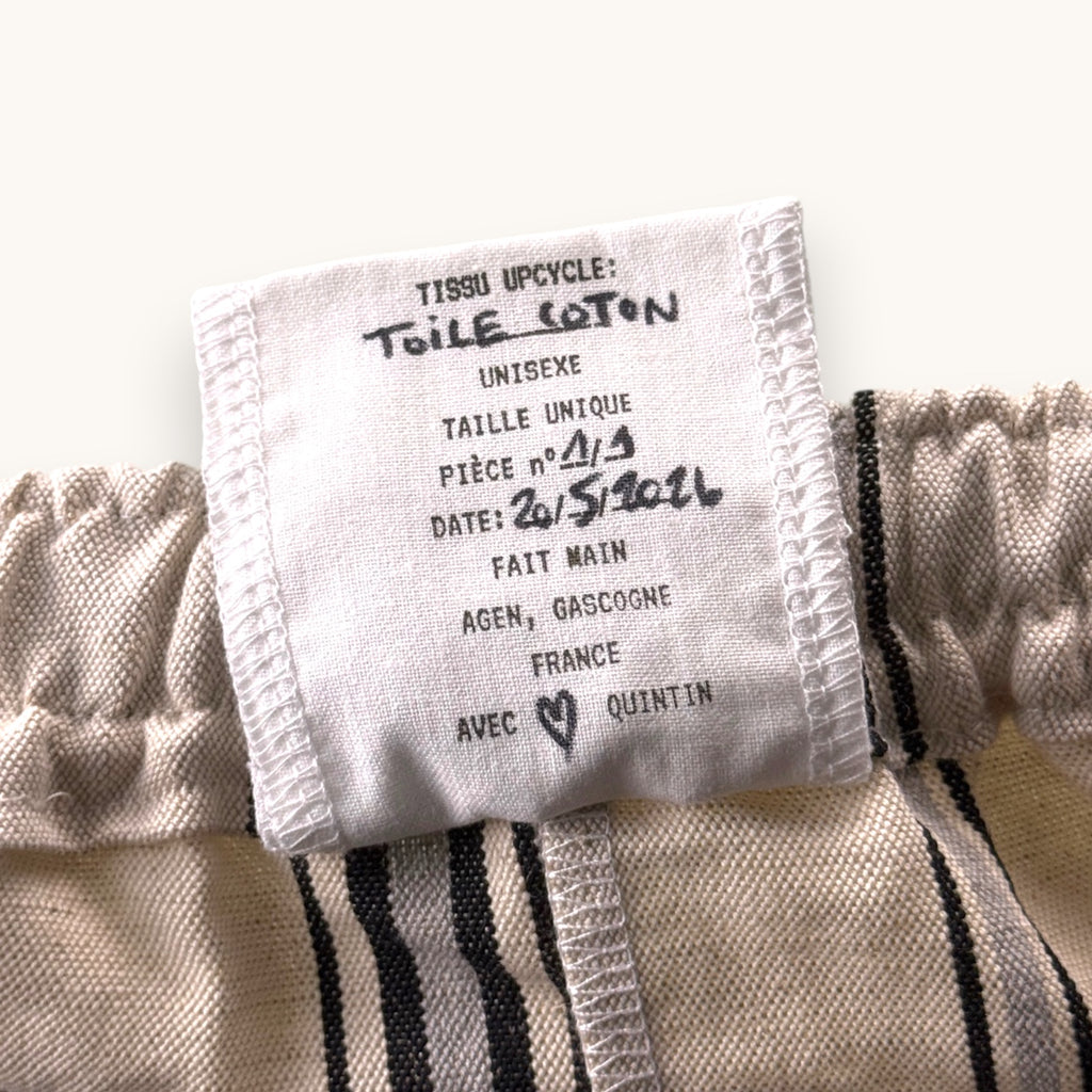 Mini-short Rayé Vertical – Toile Basque Made in France – Collection Rayé – Quintín
