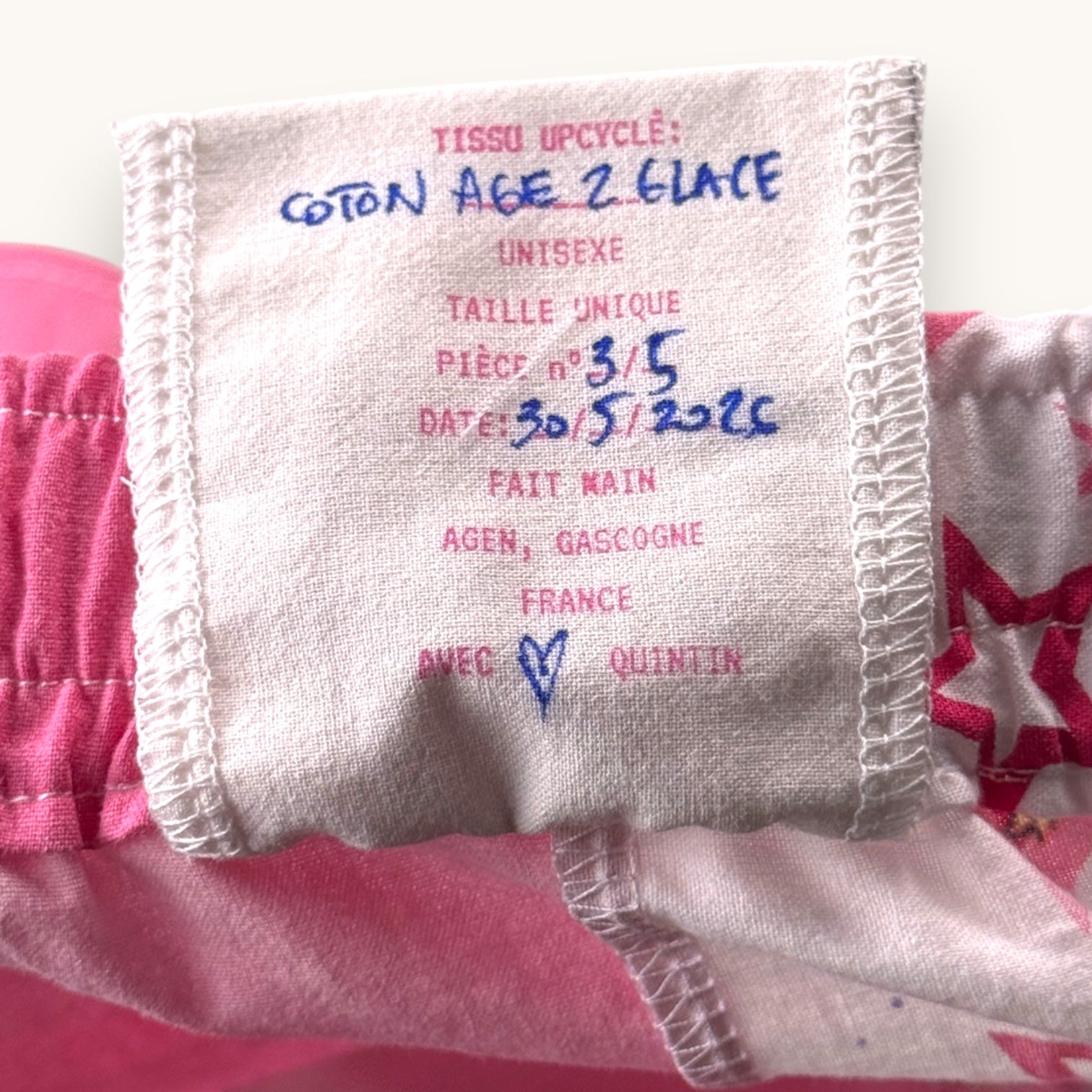 Mini-short Âge 2 Glace Rose n°4 – Pop Culture & Rose Bonbon – Quintín