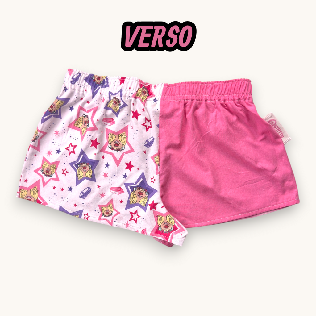 Mini-short Âge 2 Glace Rose n°4 – Pop Culture & Rose Bonbon – Quintín
