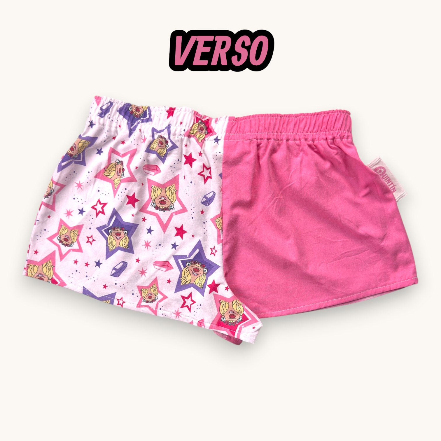 Mini-short Âge 2 Glace Rose n°4 – Pop Culture & Rose Bonbon – Quintín