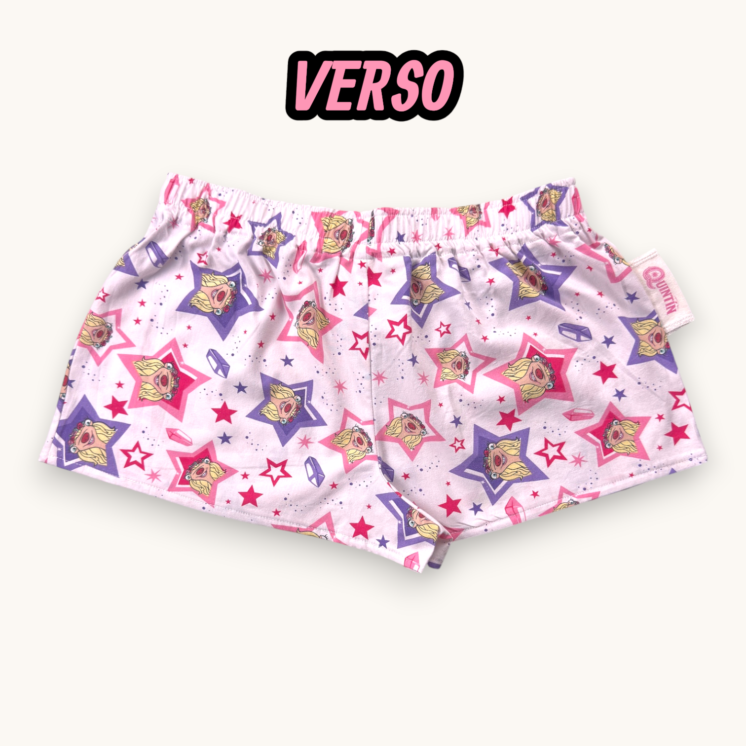 Mini-short Âge 2 Glace Rose n°3 – Pop Culture & Rose Bonbon – Quintín