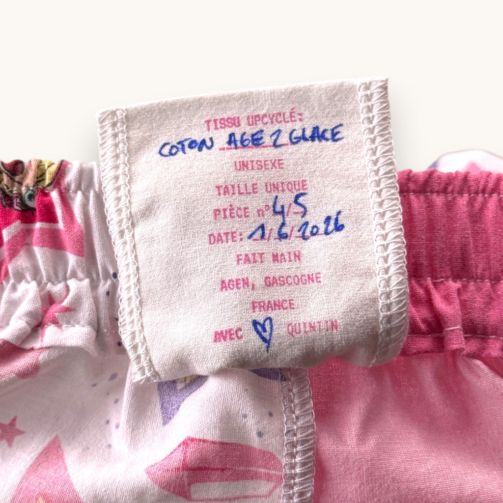 Mini-short Âge 2 Glace Rose n°2 – Pop Culture & Rose Bonbon – Quintín