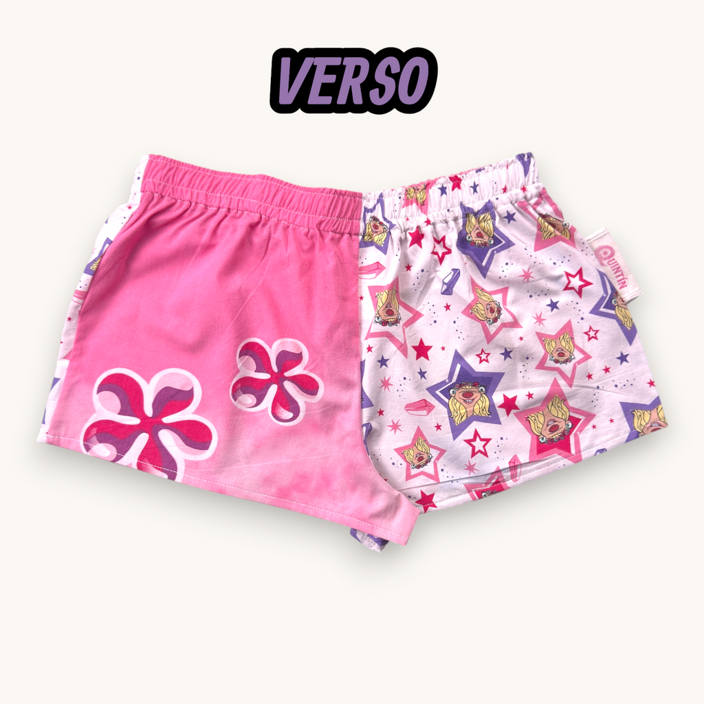 Mini-short Âge 2 Glace Rose n°2 – Pop Culture & Rose Bonbon – Quintín