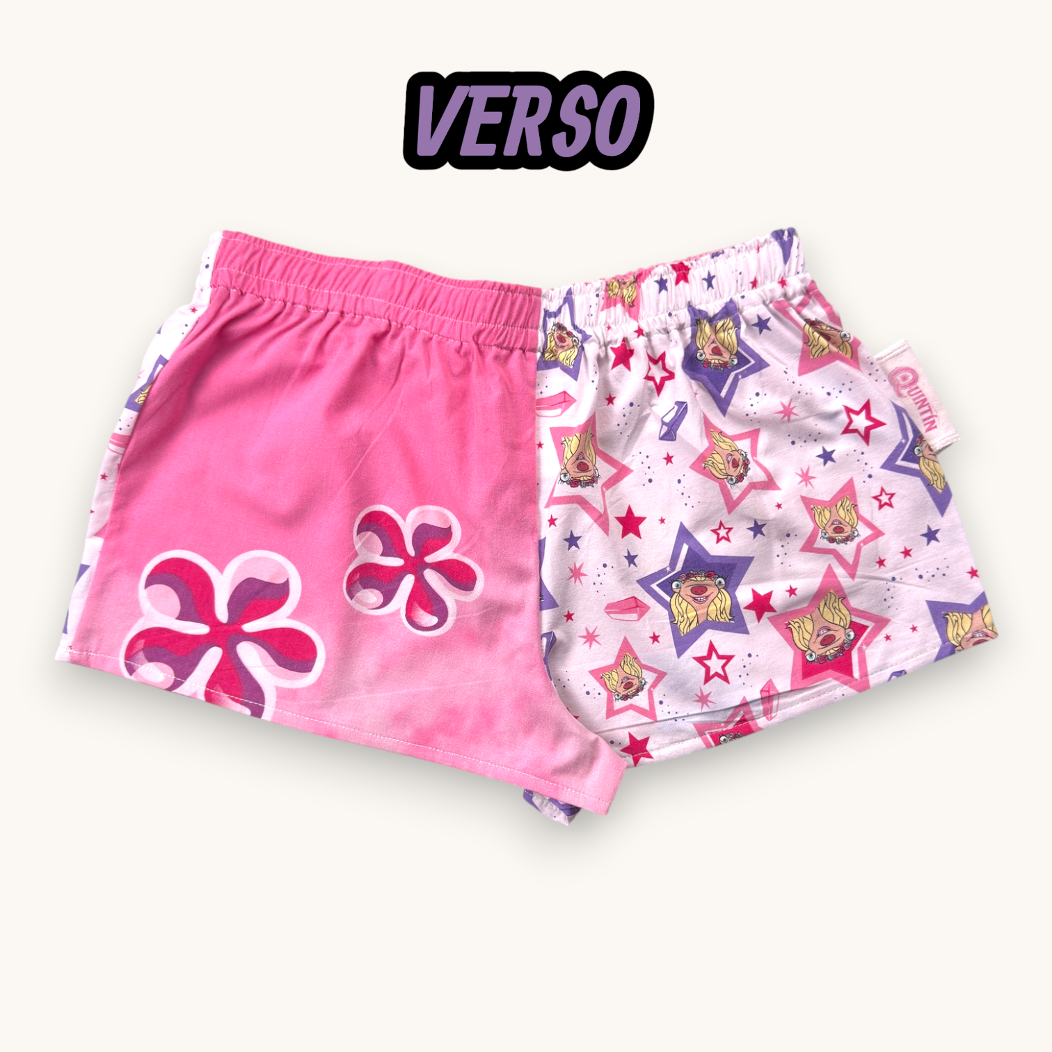 Mini-short Âge 2 Glace Rose n°2 – Pop Culture & Rose Bonbon – Quintín