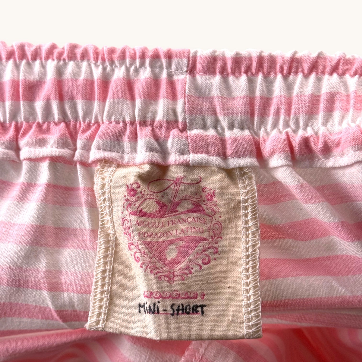 Mini-short Rayé Rose Horizontal  – Collection Rayé & Rose Bonbon – Quintín