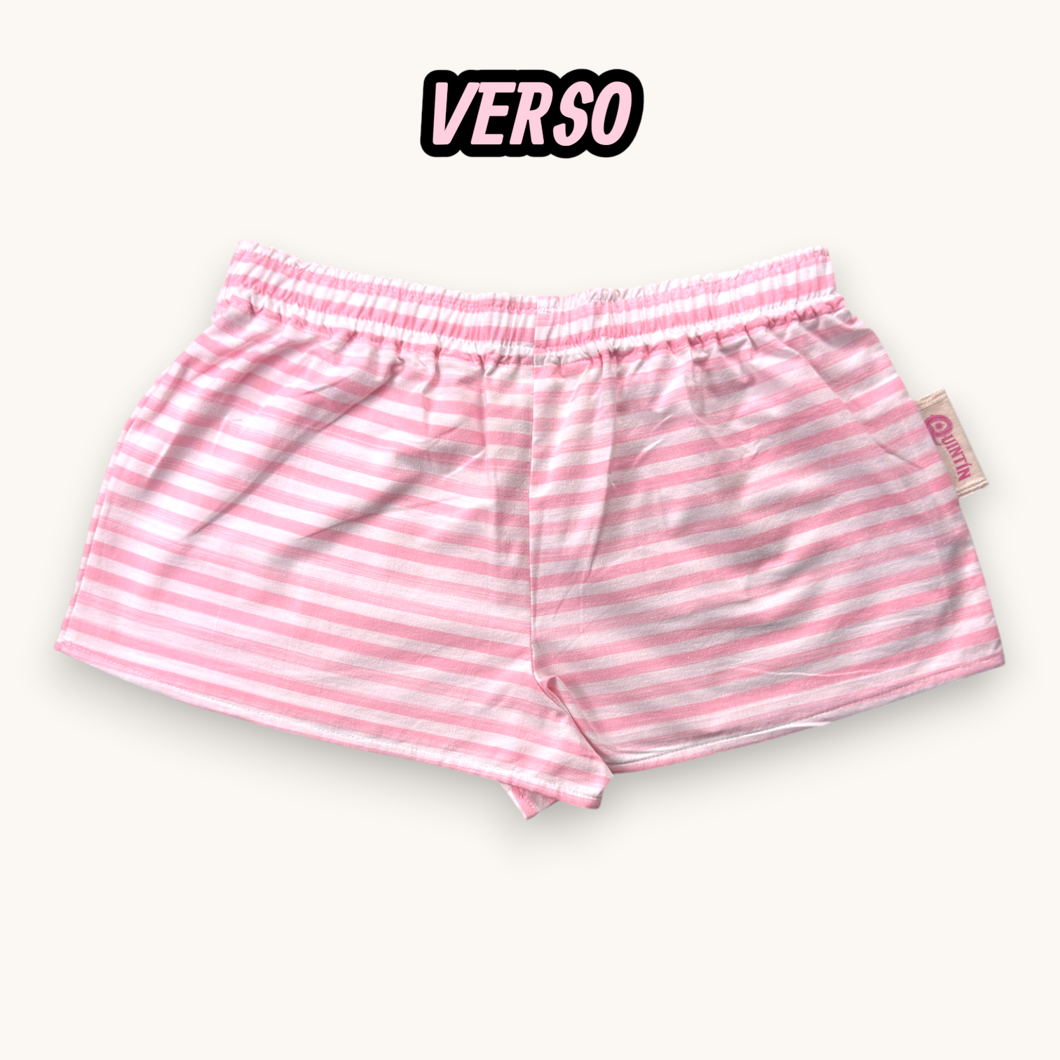 Mini-short Rayé Rose Horizontal  – Collection Rayé & Rose Bonbon – Quintín