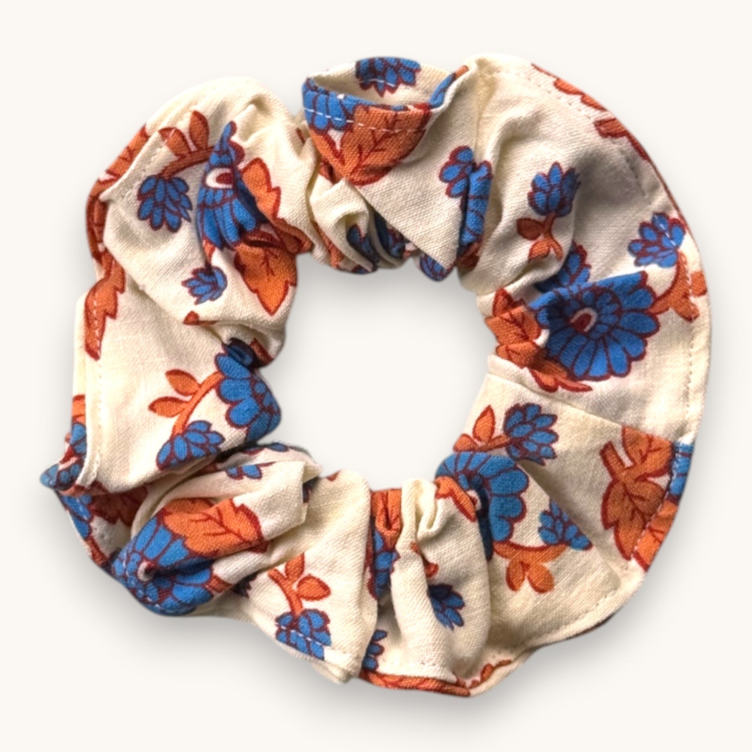 Maxi-Chouchou Fleurs Bleues Vintage fait main upcyclé – Quintín
