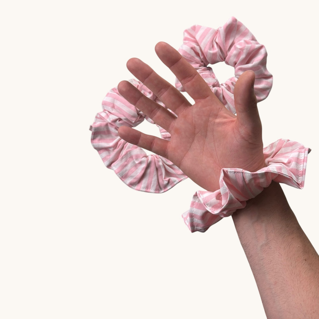 Maxi-Chouchou Rayé Rose fait main upcyclé – Quintín