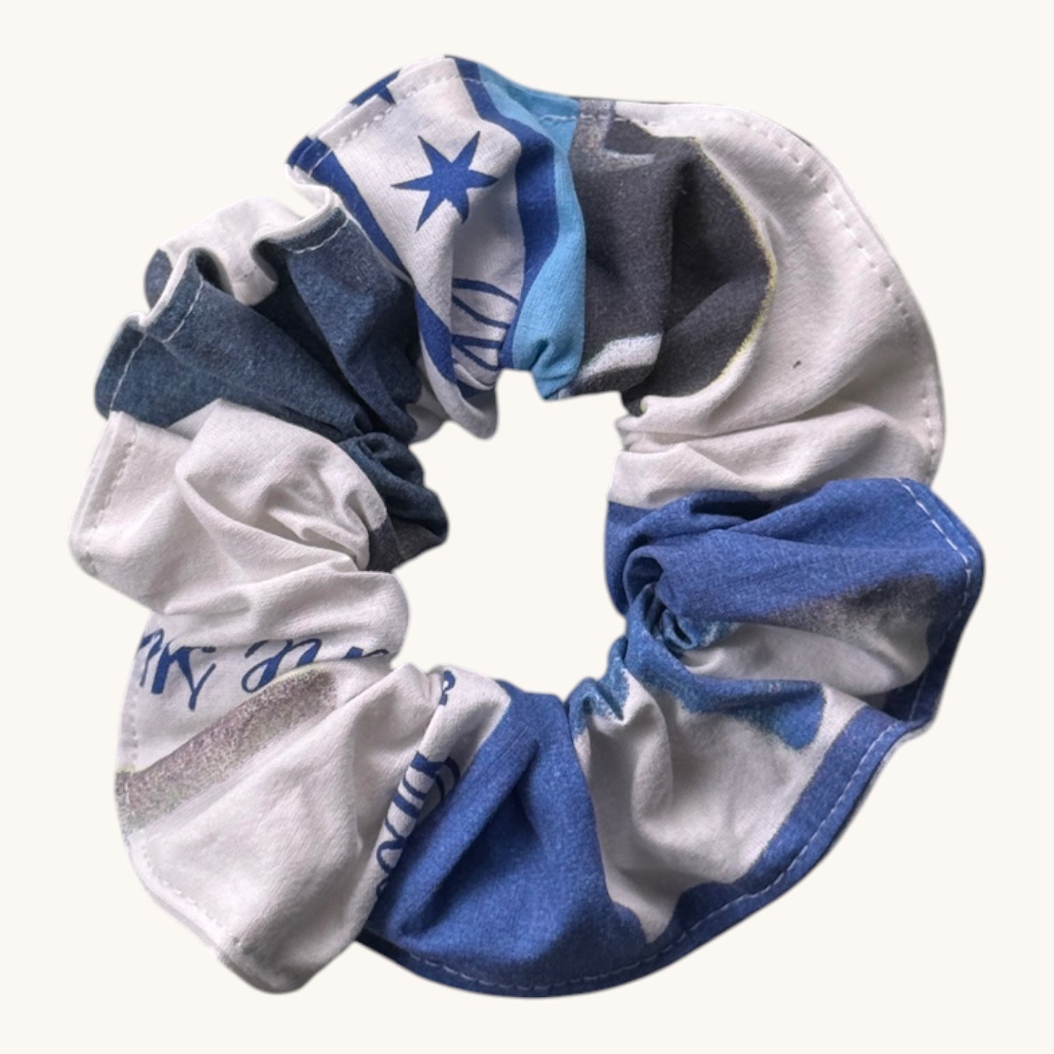 Maxi-Chouchou Bleu Marin Graphique fait main upcyclé – Quintín