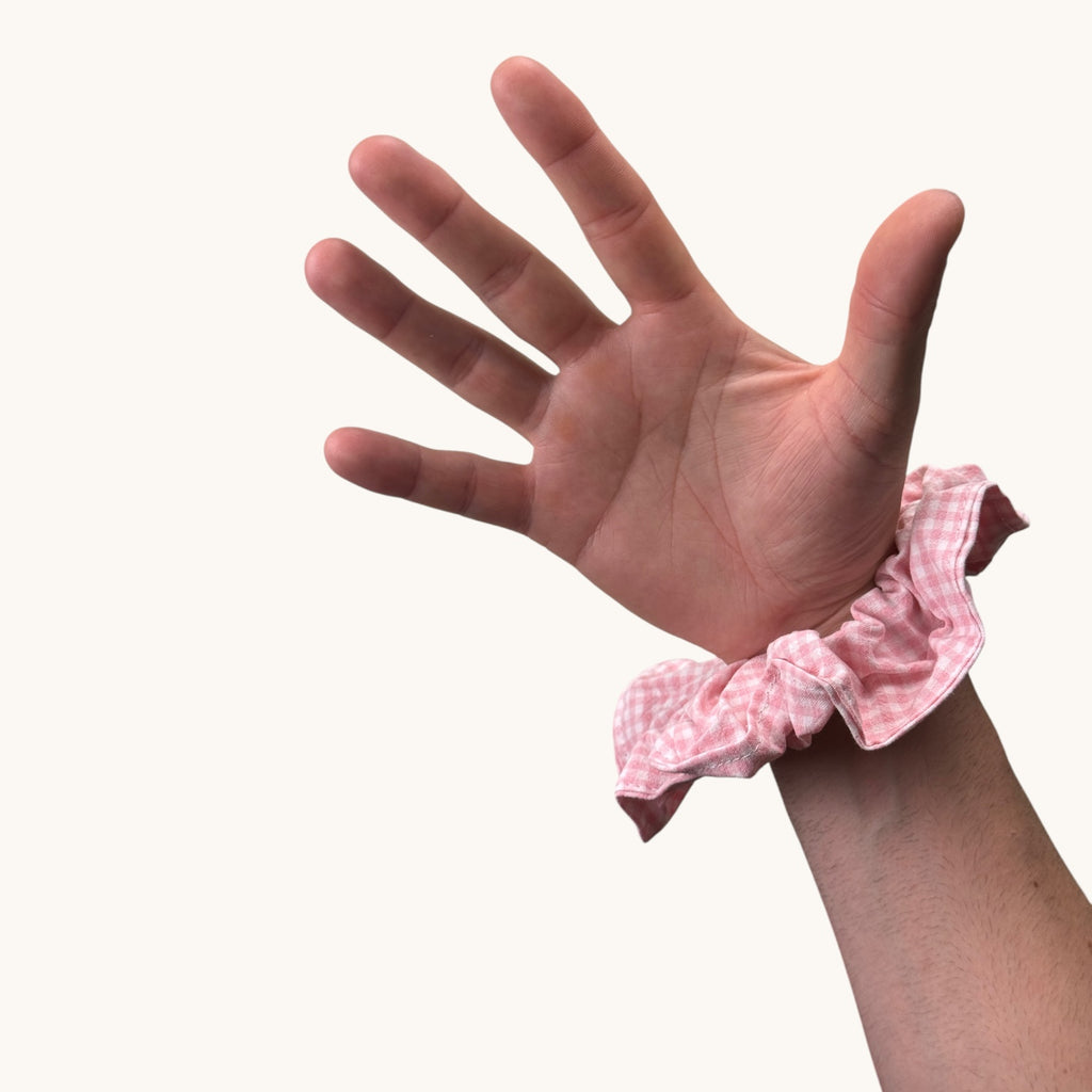 Maxi-Chouchou Vichy Rose Bardot Vintage fait main upcyclé – Quintín