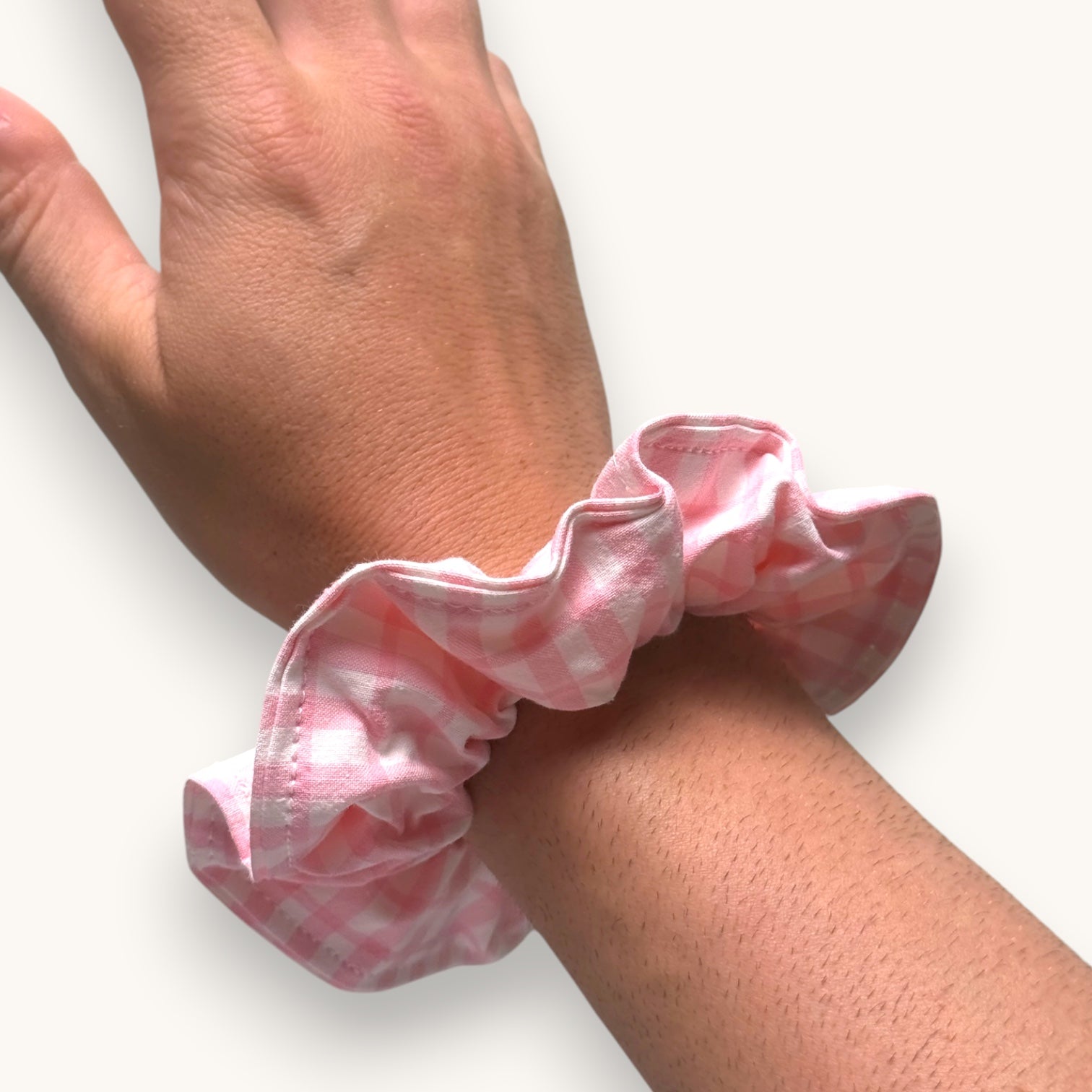 Chouchou Vichy Rose fait main upcyclé – Quintín