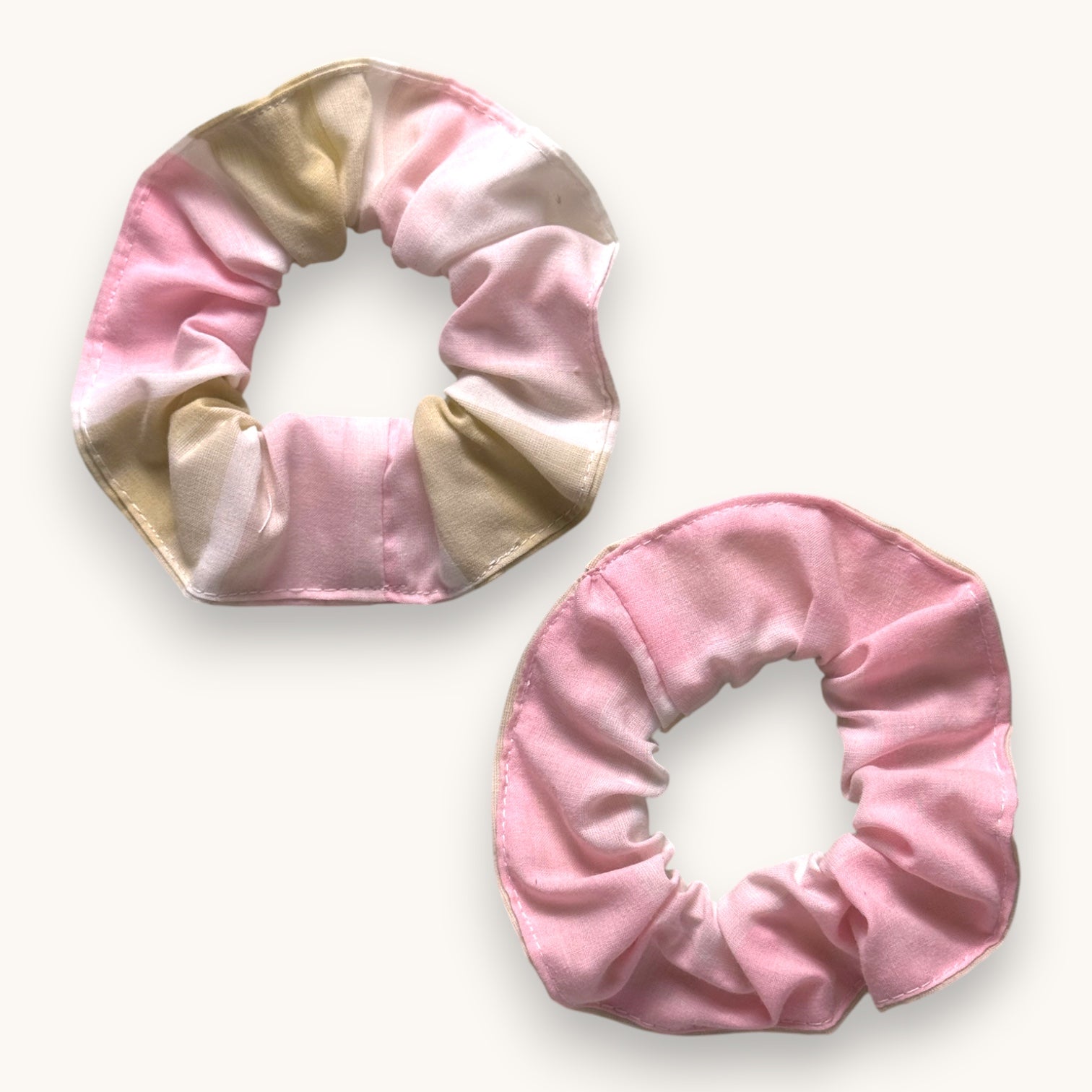 Chouchou Rayé Rose fait main upcyclé – Quintín