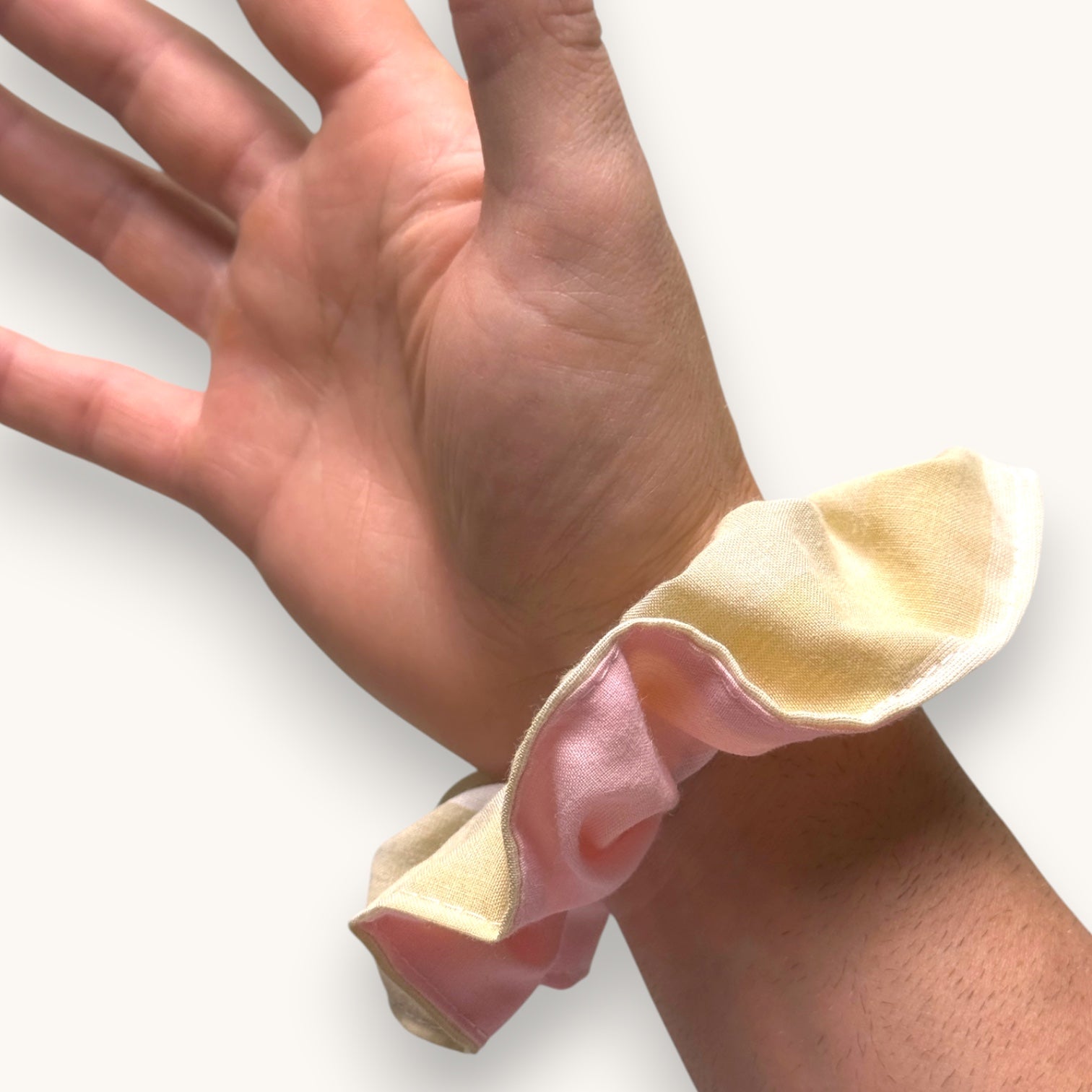 Chouchou Rayé Rose fait main upcyclé – Quintín