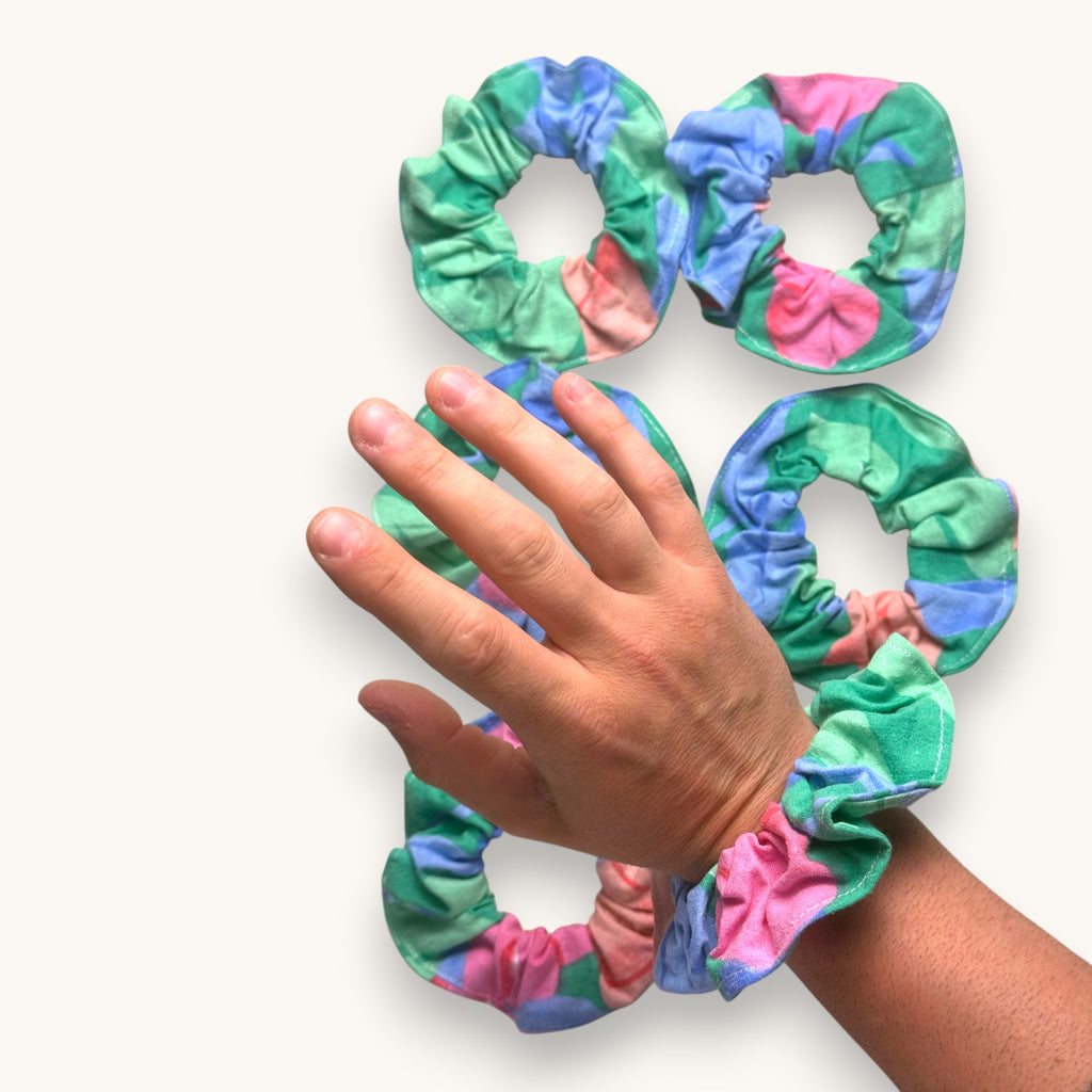 Chouchou Fleurs Aquarelle fait main upcyclé – Quintín