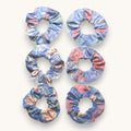 Chouchou Bleu Pastel Fleuri fait main upcyclé – Quintín
