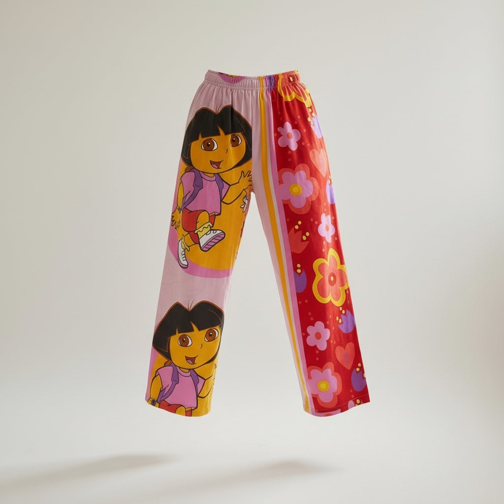 Pantalon oversize Dora – Coton upcyclé – Taille unique S à L – Unisexe – Collection Pop Culture – Quintín