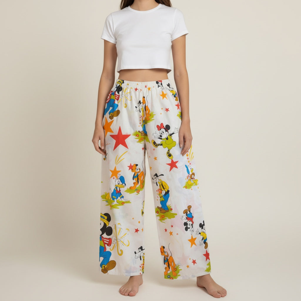 Pantalon oversize Disney 70's – Coton upcyclé – Taille unique S à L – Unisexe – Collection Pop Culture – Quintín