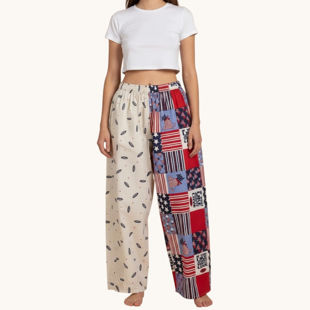 Pantalon oversize Chipie USA – Coton upcyclé – Taille unique S à L – Unisexe – Collection Pop Culture – Quintín